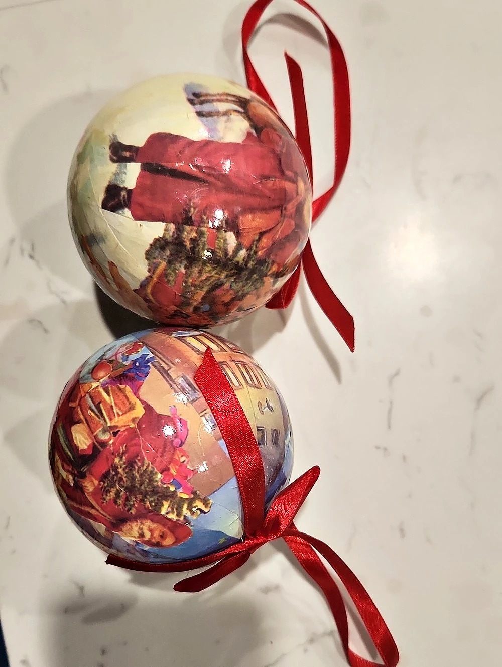 Santa Christmas Ornaments Set of 2